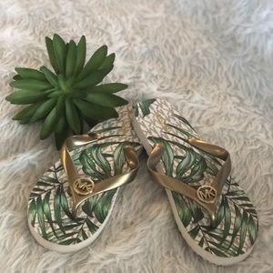 Michael Kors Gold and Green Sandals